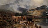 Louis Bosworth Hurt Canvas Paintings - By an Argyllshire Loch between the Showers